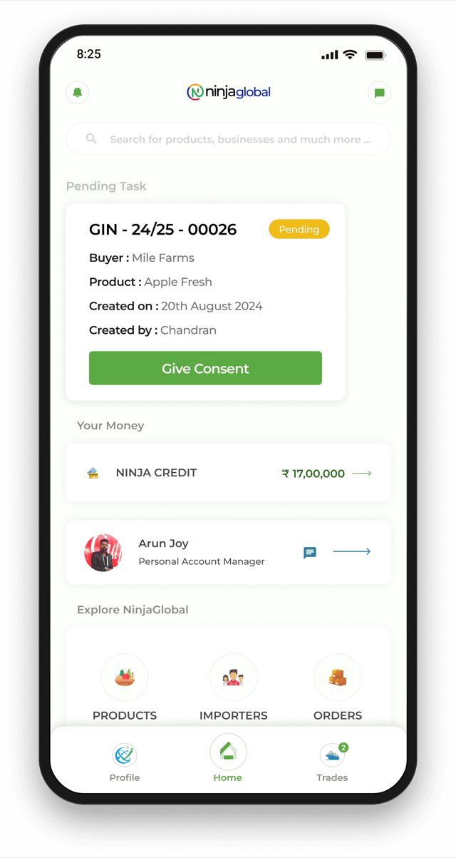 Order acceptance by customers