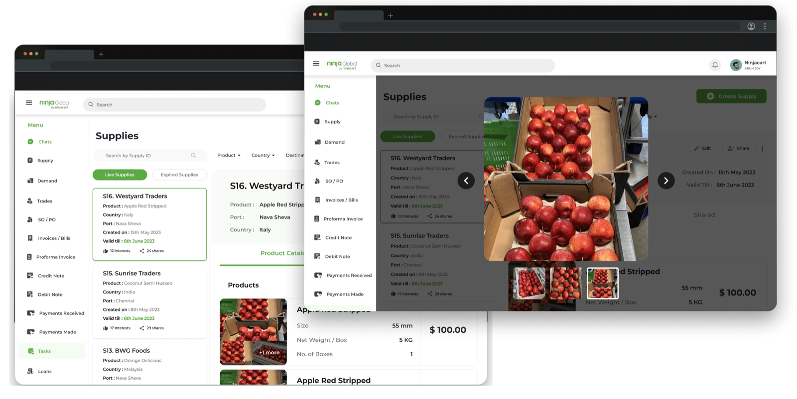 The supply details page