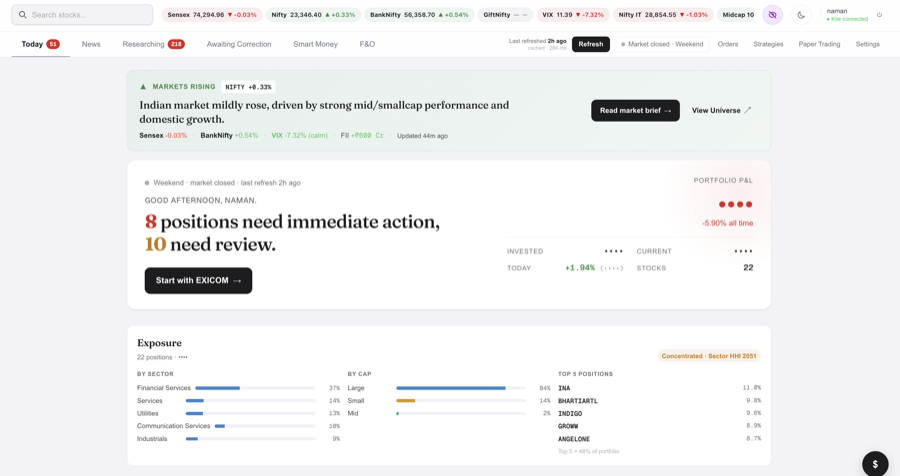 stock-tracker daily portfolio brief
